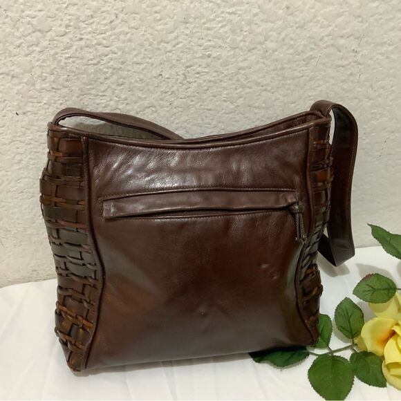 VTG Sharif Woven Leather Handbag Purse - Picture 5 of 16